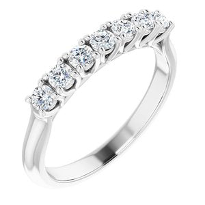 14K White 2.25 mm Round Seven-Stone Anniversary Band Mounting -122829:60000:P-ST-WBC