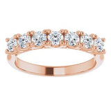 14K Rose 3 mm Round Seven-Stone Anniversary Band Mounting -122829:60014:P-ST-WBC