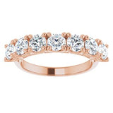 14K Rose 4.1 mm Round Seven-Stone Anniversary Band Mounting -122829:60017:P-ST-WBC