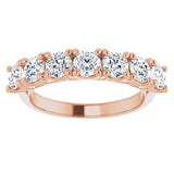 14K Rose 3.8 mm Round Seven-Stone Anniversary Band Mounting -122829:60016:P-ST-WBC