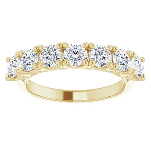 14K Yellow 3.8 mm Round Seven-Stone Anniversary Band Mounting -122829:60010:P-ST-WBC