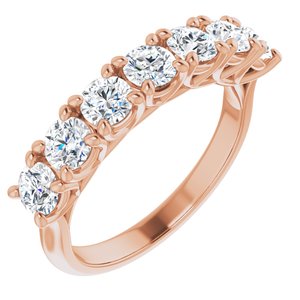 14K Rose 3.8 mm Round Seven-Stone Anniversary Band Mounting -122829:60016:P-ST-WBC