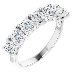 14K White 3.8 mm Round Seven-Stone Anniversary Band Mounting -122829:60004:P-ST-WBC