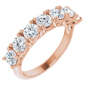 14K Rose 4.1 mm Round Seven-Stone Anniversary Band Mounting -122829:60017:P-ST-WBC