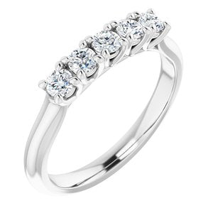 14K White 1/2 CTW Diamond Anniversary Band -122808:60001:P-ST-WBC