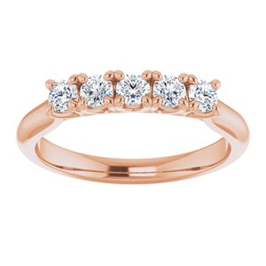 14K Rose 1/2 CTW Diamond Anniversary Band -122808:60011:P-ST-WBC