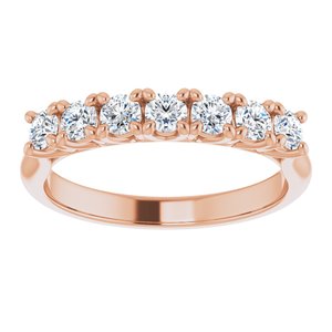 14K Rose 2.75 mm Round Seven-Stone Anniversary Band Mounting -122829:60013:P-ST-WBC