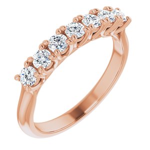 14K Rose 2.75 mm Round Seven-Stone Anniversary Band Mounting -122829:60013:P-ST-WBC