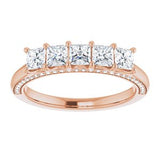 14K Rose 1 CTW Diamond Anniversary Band  -123476:6022:P-ST-WBC