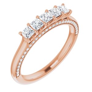 14K Rose 5/8 CTW Diamond Anniversary Band  -123476:6018:P-ST-WBC