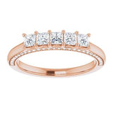 14K Rose 5/8 CTW Diamond Anniversary Band  -123476:6018:P-ST-WBC