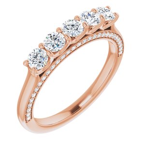 14K Rose 3/4 CTW Diamond Anniversary Band  -123476:6014:P-ST-WBC