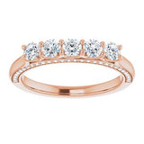 14K Rose 5/8 CTW Diamond Anniversary Band  -123476:6010:P-ST-WBC