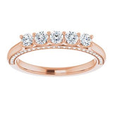 14K Rose 1/2 CTW Diamond Anniversary Band  -123476:6006:P-ST-WBC