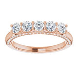 14K Rose 3/4 CTW Diamond Anniversary Band  -123476:6014:P-ST-WBC