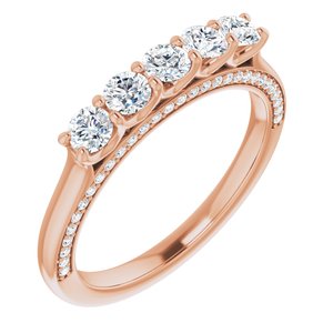 14K Rose 5/8 CTW Diamond Anniversary Band  -123476:6010:P-ST-WBC