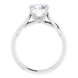 14K White 8 mm Round Forever One‚Ñ¢ Moissanite Engagement Ring -653381:649:P-ST-WBC