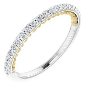 14K White & Yellow 1/5 CTW Diamond Anniversary Band-122944:601:P-ST-WBC