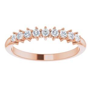 14K Rose 1/4 CTW Diamond Nine-Stone Anniversary Band-124094:602:P-ST-WBC