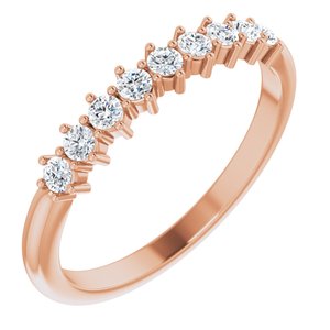 14K Rose 1/4 CTW Diamond Nine-Stone Anniversary Band-124094:602:P-ST-WBC