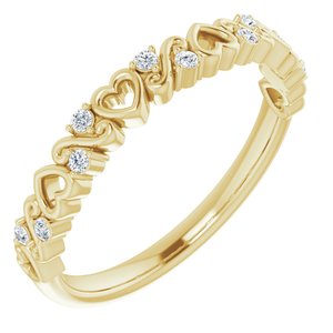 14K Yellow .08 CTW Heart Diamond Anniversary Band-124102:601:P-ST-WBC