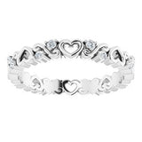 14K White 1/8 CTW Heart Diamond Eternity Band Size 5.5-124085:612:P-ST-WBC