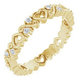 14K Yellow 1/8 CTW Heart Diamond Eternity Band Size 4.5-124085:605:P-ST-WBC