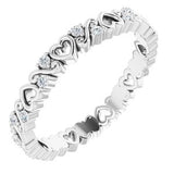 14K White 1/8 CTW Heart Diamond Eternity Band Size 6-124085:616:P-ST-WBC