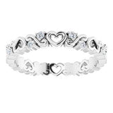 14K White 1/8 CTW Heart Diamond Eternity Band Size 4.5-124085:604:P-ST-WBC