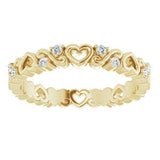 14K Yellow 1/8 CTW Heart Diamond Eternity Band Size 5-124085:609:P-ST-WBC