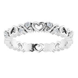 Platinum 1/8 CTW Heart Diamond Eternity Band Size 5-124085:611:P-ST-WBC