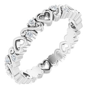 Platinum 1/8 CTW Heart Diamond Eternity Band Size 4-124085:603:P-ST-WBC