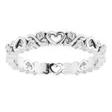 14K White 1/8 CTW Heart Diamond Eternity Band Size 6-124085:616:P-ST-WBC