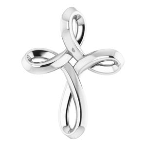 Platinum 13.35x10.42 mm Youth Cross Pendant-R42386:104:P-ST-WBC