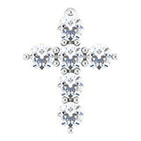 Platinum 8.7x6.6 mm 1/6 CTW Diamond Cross Pendant -R42359:603:P-ST-WBC