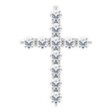 Platinum 14.6x10.5 mm 1/4 CTW Diamond Cross Pendant -R42359:613:P-ST-WBC