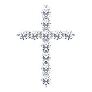 Platinum 14.6x10.5 mm 1/4 CTW Diamond Cross Pendant -R42359:613:P-ST-WBC