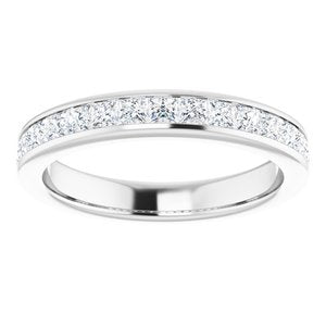 14K White 2 mm Square 3/4 CTW Diamond Anniversary Band-122981:60096:P-ST-WBC