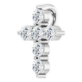 Platinum 8.7x6.6 mm 1/6 CTW Diamond Cross Pendant -R42359:603:P-ST-WBC