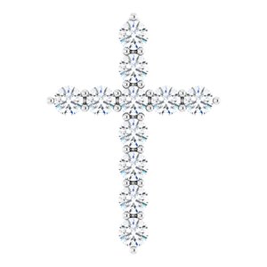 Platinum 17.8x12.9 mm 3/8 CTW Diamond Cross Pendant -R42359:634:P-ST-WBC