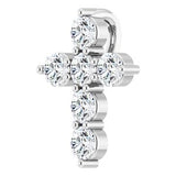 Platinum 10.2x7.9 mm 1/4 CTW Diamond Cross Pendant -R42359:629:P-ST-WBC