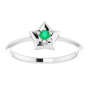 14K White 3 mm Round May Youth Star Birthstone Ring-653419:614:P-ST-WBC