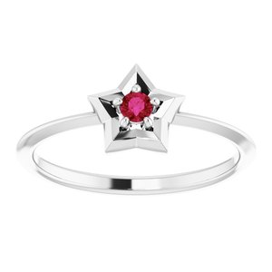 14K White 3 mm Round July Youth Star Birthstone Ring-653419:617:P-ST-WBC