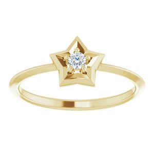 14K Yellow 3 mm Round April Youth Star Birthstone Ring-653419:610:P-ST-WBC