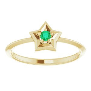 14K Yellow 3 mm Round May Youth Star Birthstone Ring-653419:613:P-ST-WBC