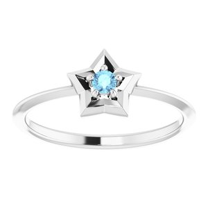 14K White 3 mm Round March Youth Star Birthstone Ring-653419:608:P-ST-WBC