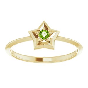 14K Yellow 3 mm Round August Youth Star Birthstone Ring-653419:619:P-ST-WBC