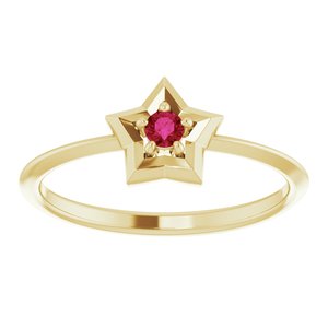 14K Yellow 3 mm Round July Youth Star Birthstone Ring-653419:616:P-ST-WBC