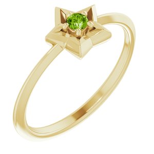 14K Yellow 3 mm Round August Youth Star Birthstone Ring-653419:619:P-ST-WBC