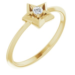 14K Yellow 3 mm Round April Youth Star Birthstone Ring-653419:610:P-ST-WBC